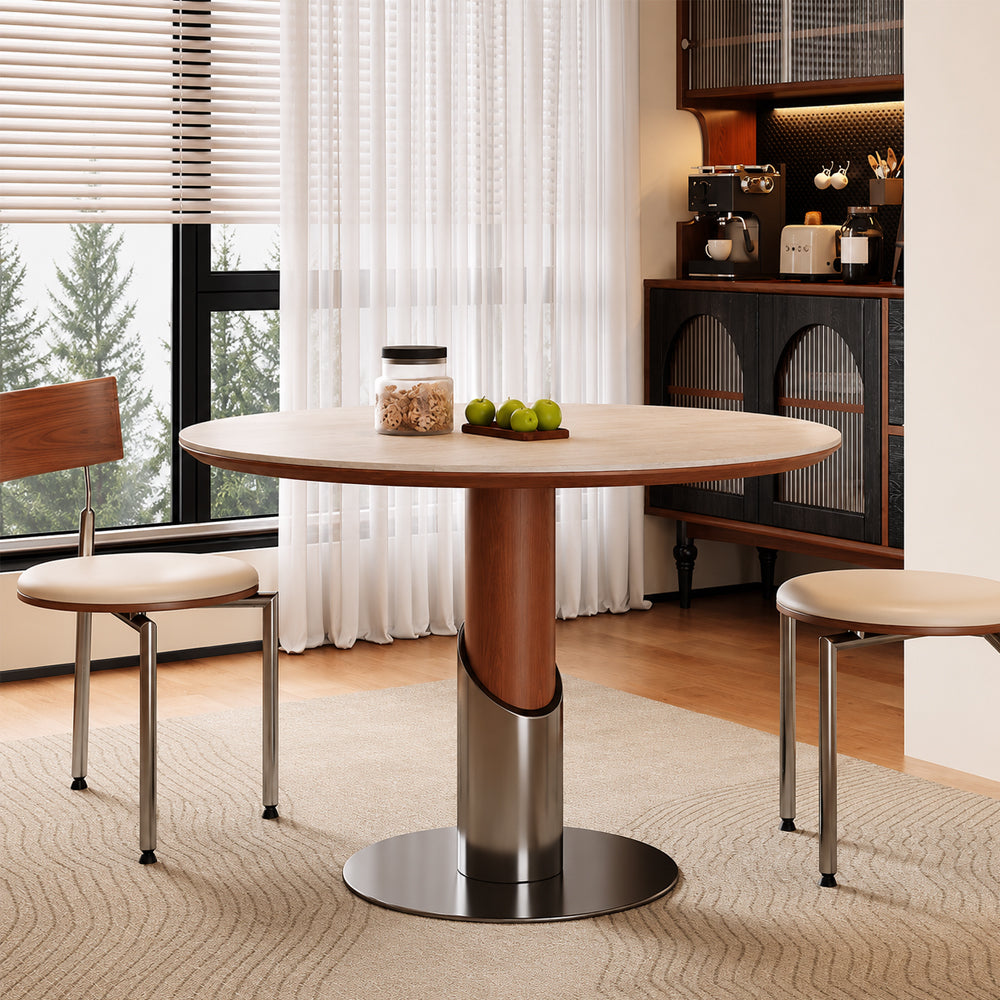 31.49" Modern Round Dining Table and Conversation Meeting Table