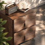 Load image into Gallery viewer, Modern Solid Wood Nightstand with Sculpted Drawer Design
