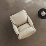 Load image into Gallery viewer, Modern Cream Lounge Chair with Pillow Cushion Metal Frame Accent Chair
