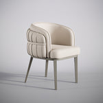 Load image into Gallery viewer, Set of 2 Modern Upholstered Dining Chair with Curved Backrest Cream Accent Chair Minimalist Dining Chair
