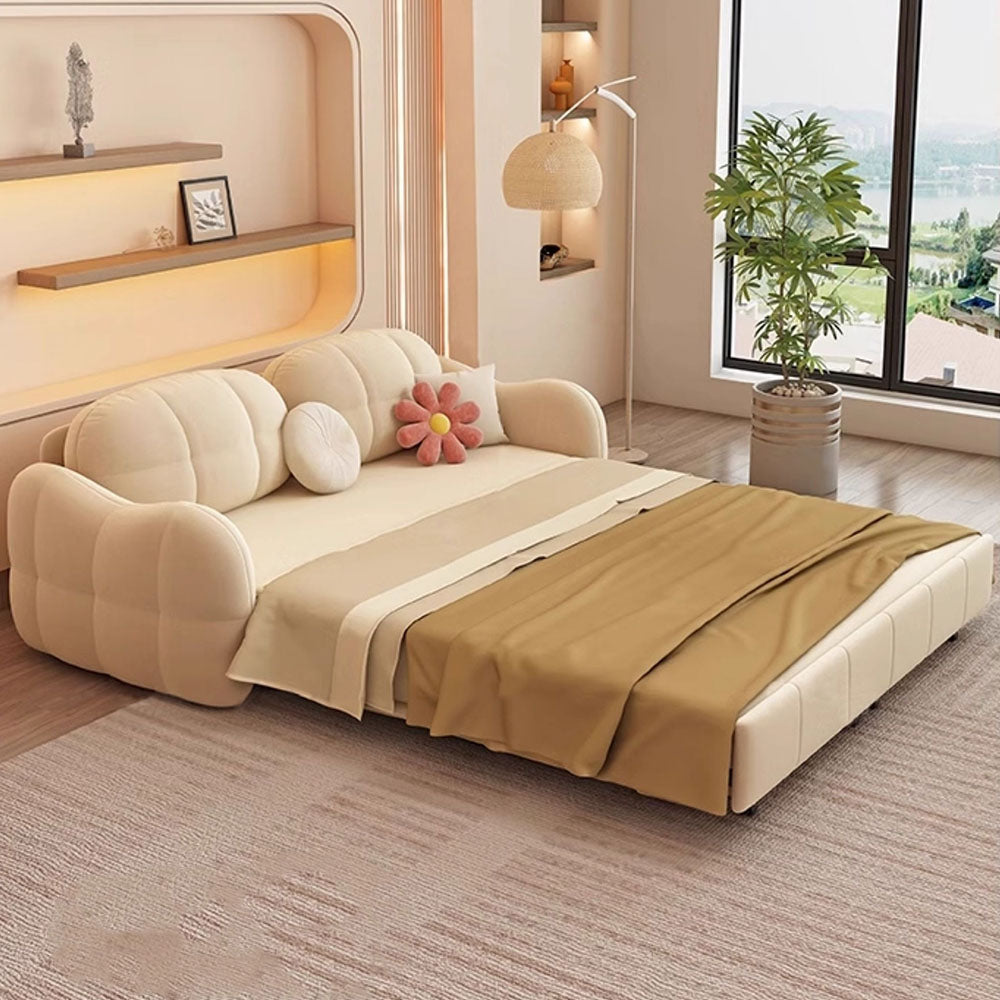 81'' Pull-Out Convertible Storage Sofa Bed Multifunctional Sleeper Couch with Cat-Scratch-Resistant Velvet and Hidden Drawers