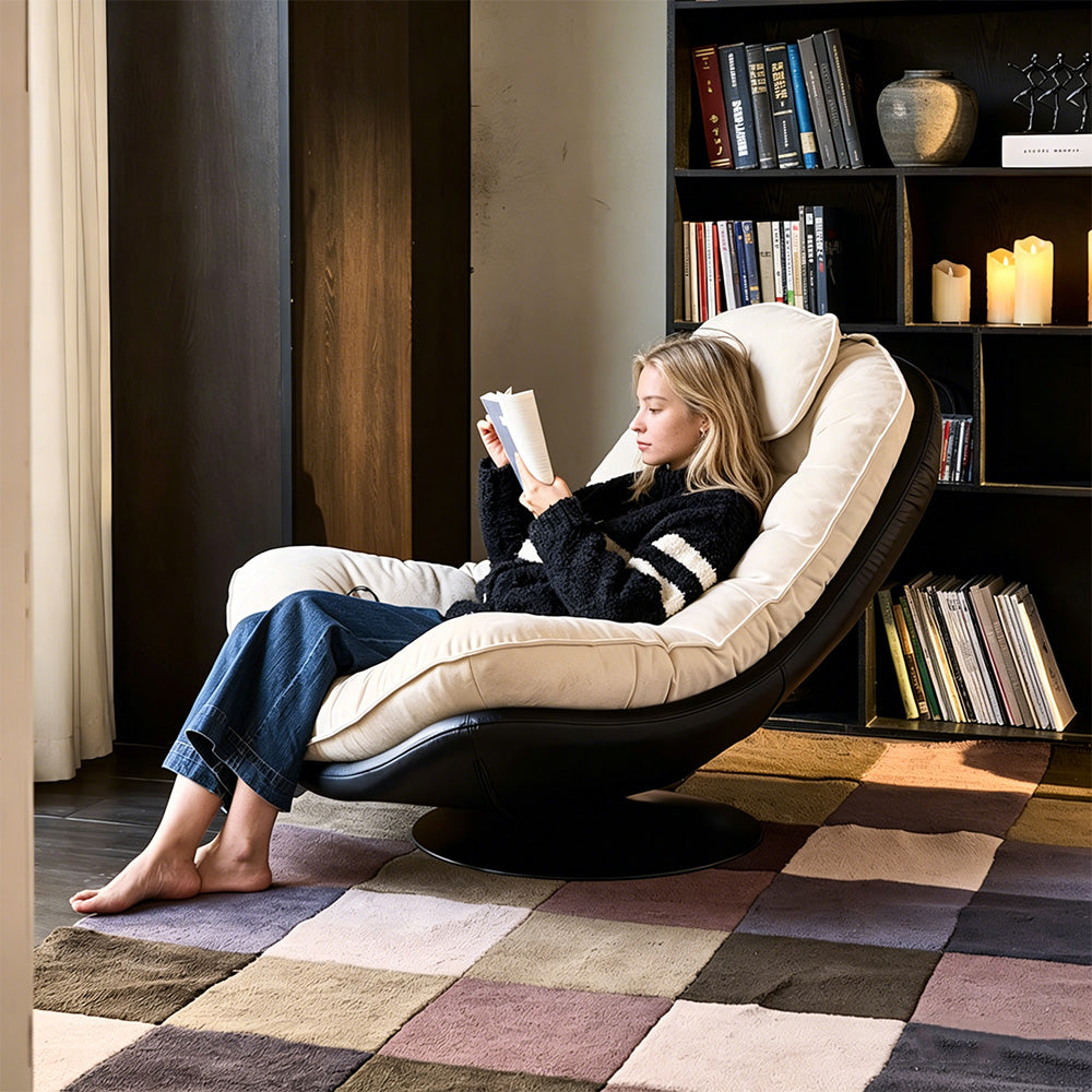 Modern Oversized Swivel Lounge Chair with Plush Cushion Deep Seat Accent Chair