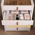 Load image into Gallery viewer, Functional Makeup Vanity Built-in Mirror Organized Storage Drawers Rolling Stool
