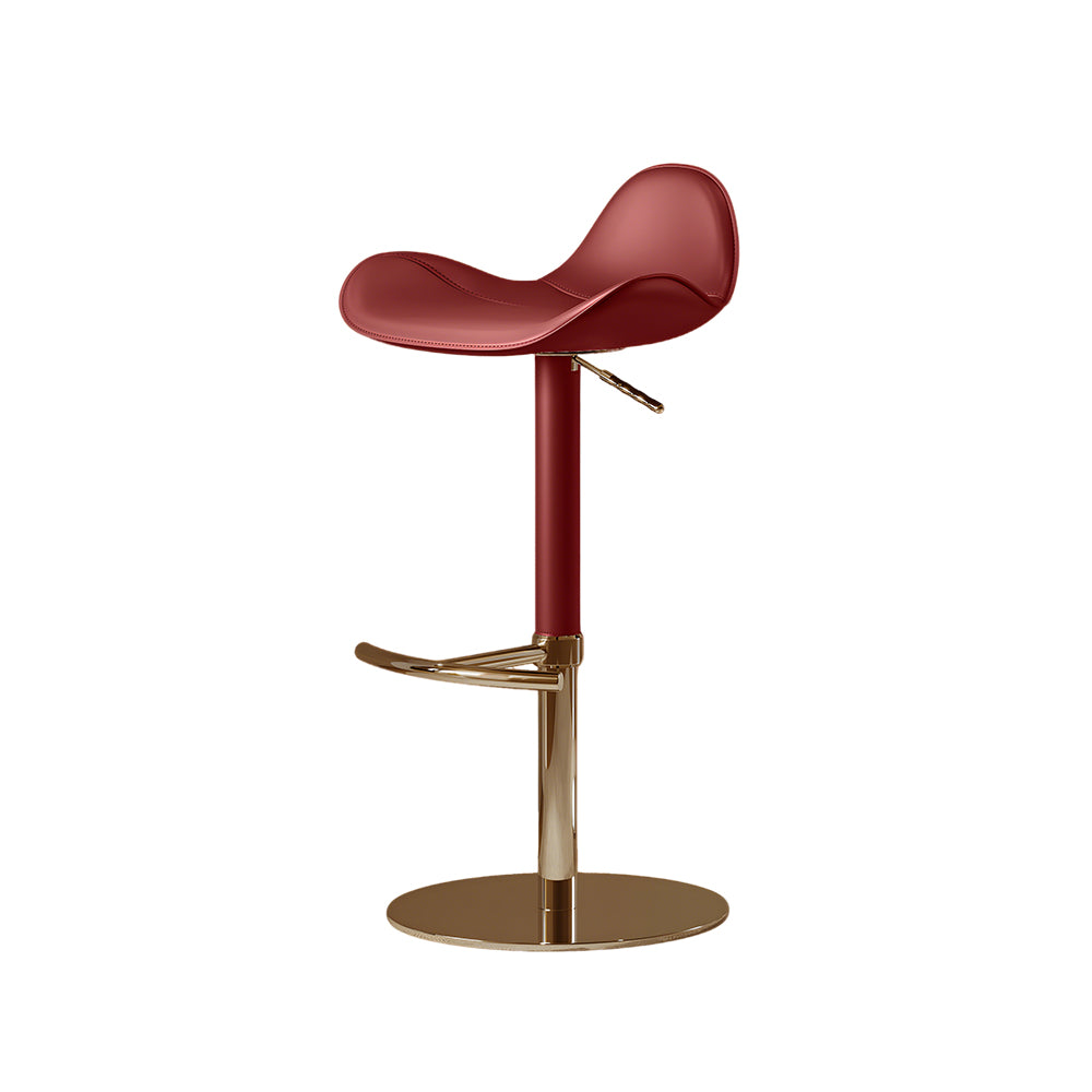 1-Piece Modern Adjustable Swivel Bar Stool with Faux Leather Seat Chrome Base