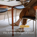 Load image into Gallery viewer, Modern Dining Chair with Stainless Steel Legs Faux Leather Upholstered Seat Ergonomic Wood Backrest for Dining Room
