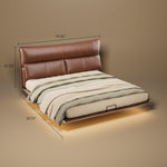 Load image into Gallery viewer, Luxury Floating Upholstered Platform Bed with LED Ambient Lighting &amp; Cushioned Headboard
