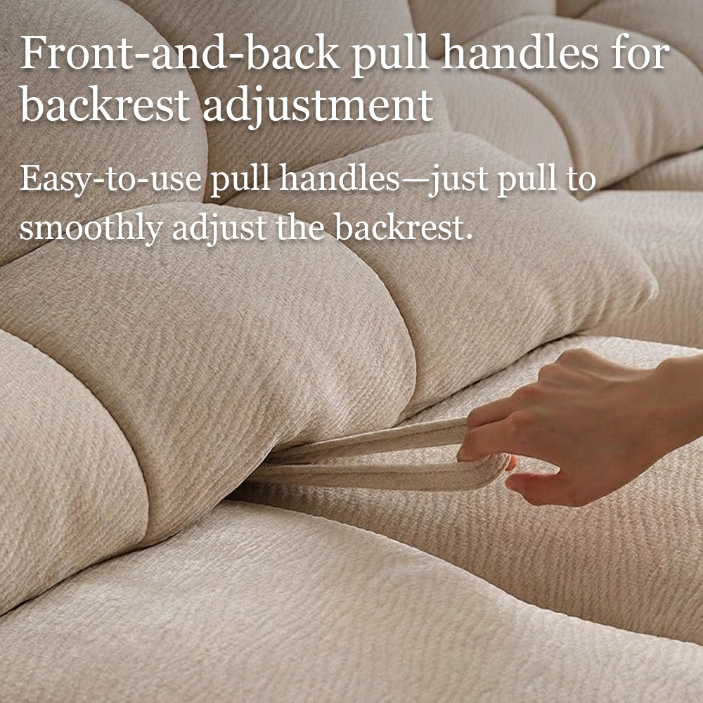 Modern Upholstered Sofa Movable Backrest Fabric Couch Minimalist Living Room Sofa