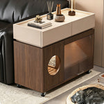 Load image into Gallery viewer, Modern Hidden Litter Box Cabinet Pet House End Table Storage Unit

