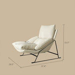 Load image into Gallery viewer, Modern Cream Lounge Chair with Pillow Cushion Metal Frame Accent Chair
