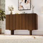 Load image into Gallery viewer, 54.6'' Modern Fluted Wood Sideboard Cabinet with Mid-Century Legs
