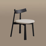 Load image into Gallery viewer, Modern Minimalist Dining Chair Solid Wood Frame with Curved Backrest &amp; Soft Faux Leather Seat
