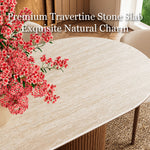 Load image into Gallery viewer, 62.9''/70.8''Modern Oval Dining Table Timeless Elegance Meets Lasting Craftsmanship
