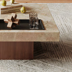 Load image into Gallery viewer, Modern Faux Marble Coffee Table Geometric Layered Center Table Contemporary Living Room Tea Table
