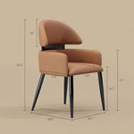 Load image into Gallery viewer, Set of 2 Modern Faux Leather Dining Chair with Curved Backrest Upholstered Seat Carbon Steel Legs Minimalist Dining Room Chair
