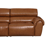Load image into Gallery viewer, 119.2'' Modern Genuine Leather Power Reclining Sofa Remote Control Adjustable Seats Brown Leather Couch
