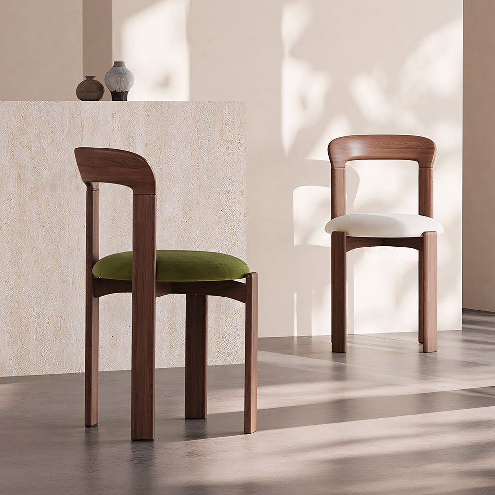 Set of 2 Modern Chic Solid Wood Frame Dinning Chair with Upholstered Cushion