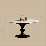 Load image into Gallery viewer, Extendable Round Dining Table Solid Wood Base Sintered Stone Top Convertible Oval Table Space Saving Expandable Dining Table
