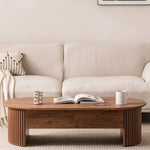 Load image into Gallery viewer, 46.8'' Oval Lift Top Coffee Table Medium Size Wooden Finish Hidden Storage Elegant Design
