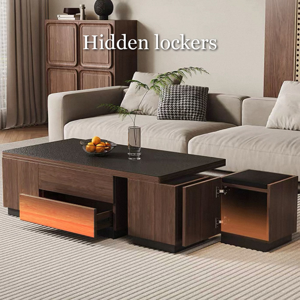 Modern Lift-Top Multifunctional Coffee Table with Storage & Dining Function