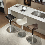 Load image into Gallery viewer, 1-Piece Modern Adjustable Swivel Bar Stool with Faux Leather Seat Chrome Base
