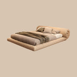 Load image into Gallery viewer, Minimalist Japanese-Style Tatami Bed Fabric Steel-Wood Slatted Frame
