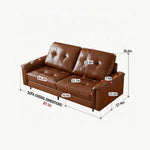 Load image into Gallery viewer, 81.1'' Modern Faux Leather Sofa Bed with Pull-Out Mattress Convertible Sleeper Sofa

