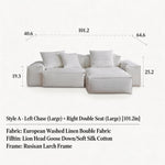 Load image into Gallery viewer, Modern Modular Sectional Sofa Removable Washable Cover Cream Upholstery Minimalist Low Profile Design
