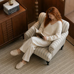 Load image into Gallery viewer, Classic Coastal Striped Rolled Arm Accent Chair for Living Room
