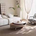Load image into Gallery viewer, 46.8'' Modern Lift-Top Coffee Table with Sintered Stone Top &amp; Wood Base Sculptural Curved Design with Hidden Storage
