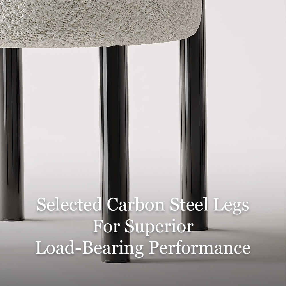 Modern Bouclé Dining Chair with Sculptural Open Backrest 1 Piece