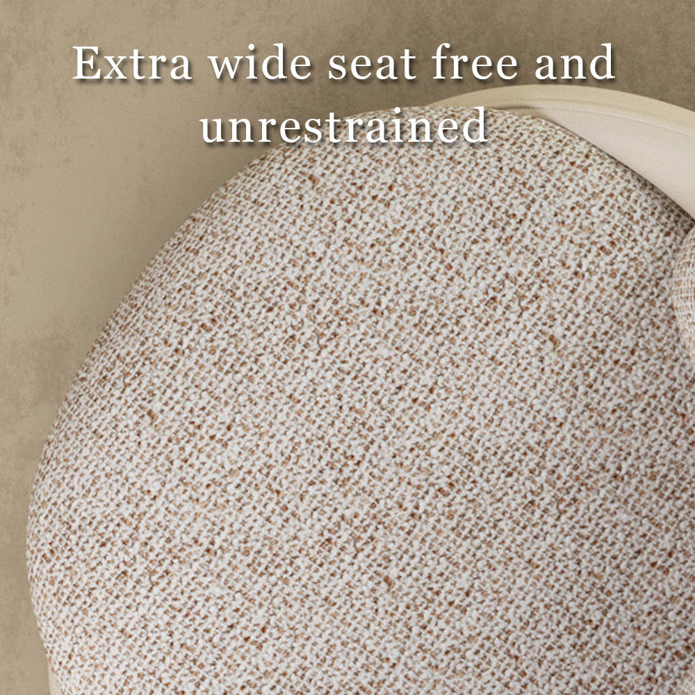Modern Swivel Accent Chair Minimalist Bouclé Lounge Chair with Curved Upholstery