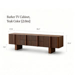 Load image into Gallery viewer, 78.7" Modern Walnut Slatted TV Stand Mid Century Media Console Cabinet
