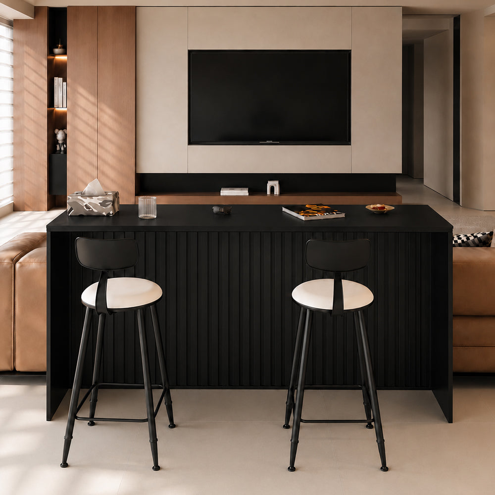 Contemporary Luxury Sintered Marble Slat and Lacquering Steel Panel Craftsmanship Bar Corner Table Set Collection