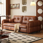 Load image into Gallery viewer, Modern Brown Faux Leather Sofa Bed Pull-Out 2-in-1 Convertible Sleeper Couch

