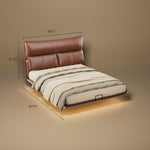 Load image into Gallery viewer, Luxury Floating Upholstered Platform Bed with LED Ambient Lighting &amp; Cushioned Headboard
