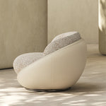 Load image into Gallery viewer, Modern Swivel Accent Chair Minimalist Bouclé Lounge Chair with Curved Upholstery

