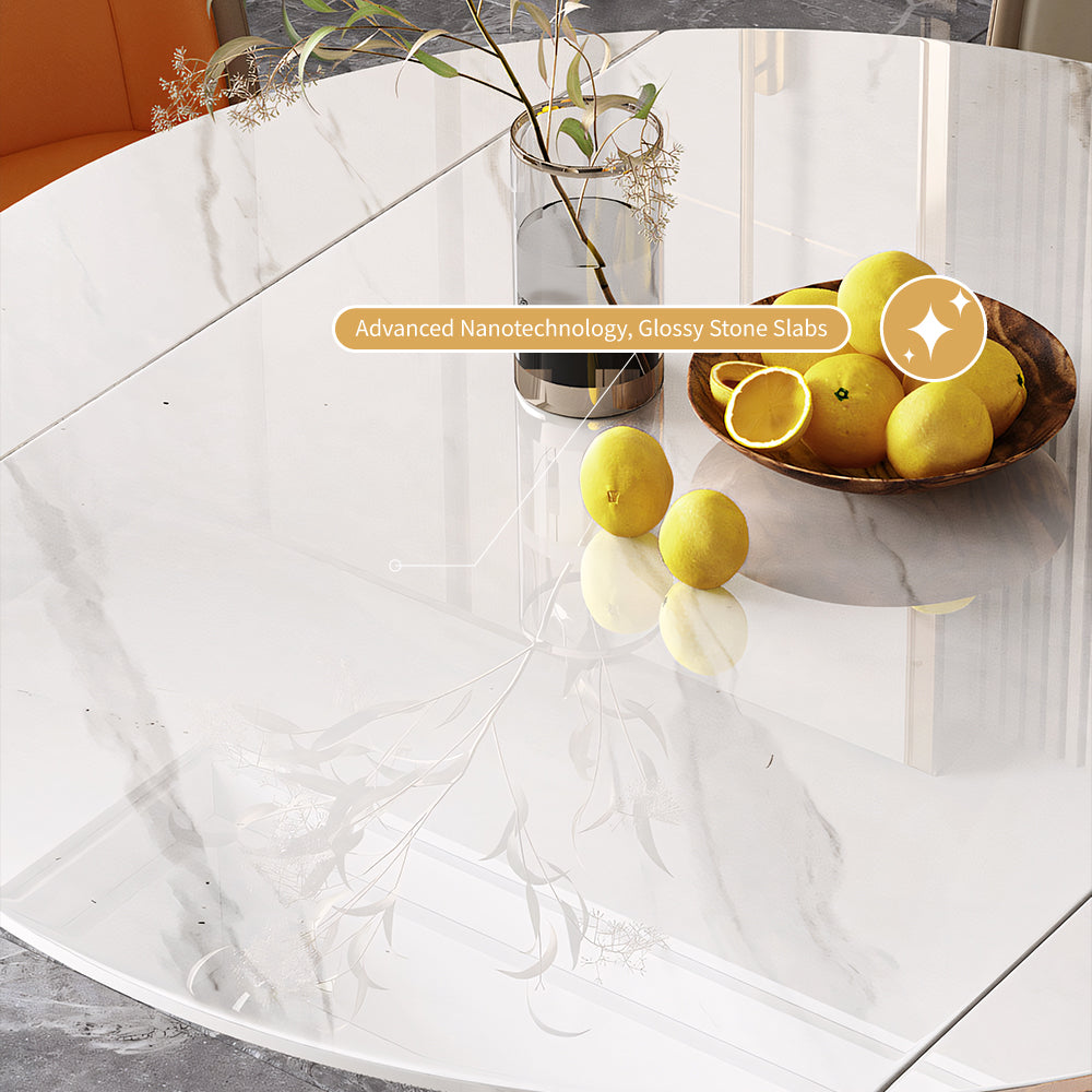 50.7" Convertible Folding Dining Table Round to Square Expandable Dining Table