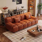 Load image into Gallery viewer, Modern Faux Leather Foldable Sofa Bed with Cushioned Armrests
