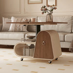 Load image into Gallery viewer, Modern Extendable Coffee Table with Walnut Finish Top and Hidden Storage Rolling Table
