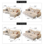 Load image into Gallery viewer, Modern Velvet Sofa Bed with USB Charging &amp; Storage Chaise Convertible Sleeper Couch
