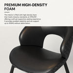 Load image into Gallery viewer, Modern Curved Dining Chair Set of 2 with Upholstered Seat &amp; Carbon Steel Frame
