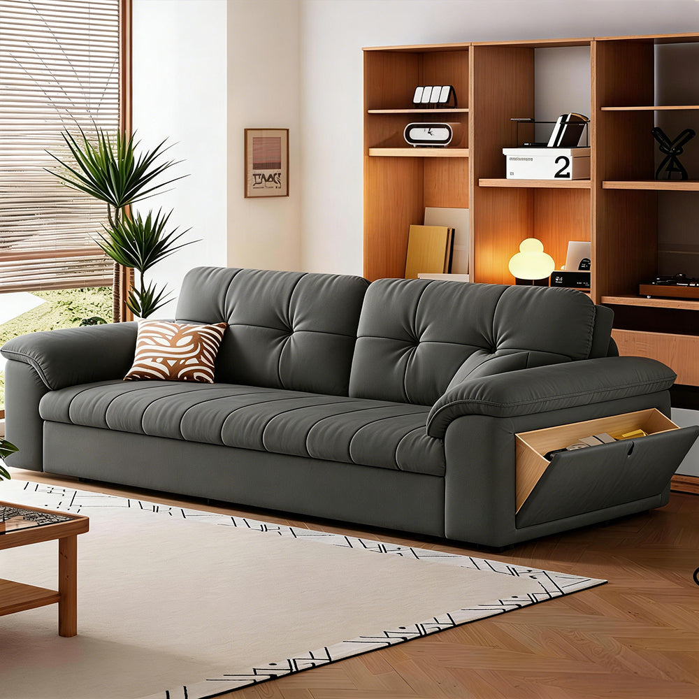 77.9'' Modern Velvet Storage Sofa Bed Pull Out Sleeper Couch with Hidden Storage Drawers Upholstered Convertible Sofa