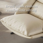 Load image into Gallery viewer, Modern Cream Lounge Chair with Pillow Cushion Metal Frame Accent Chair
