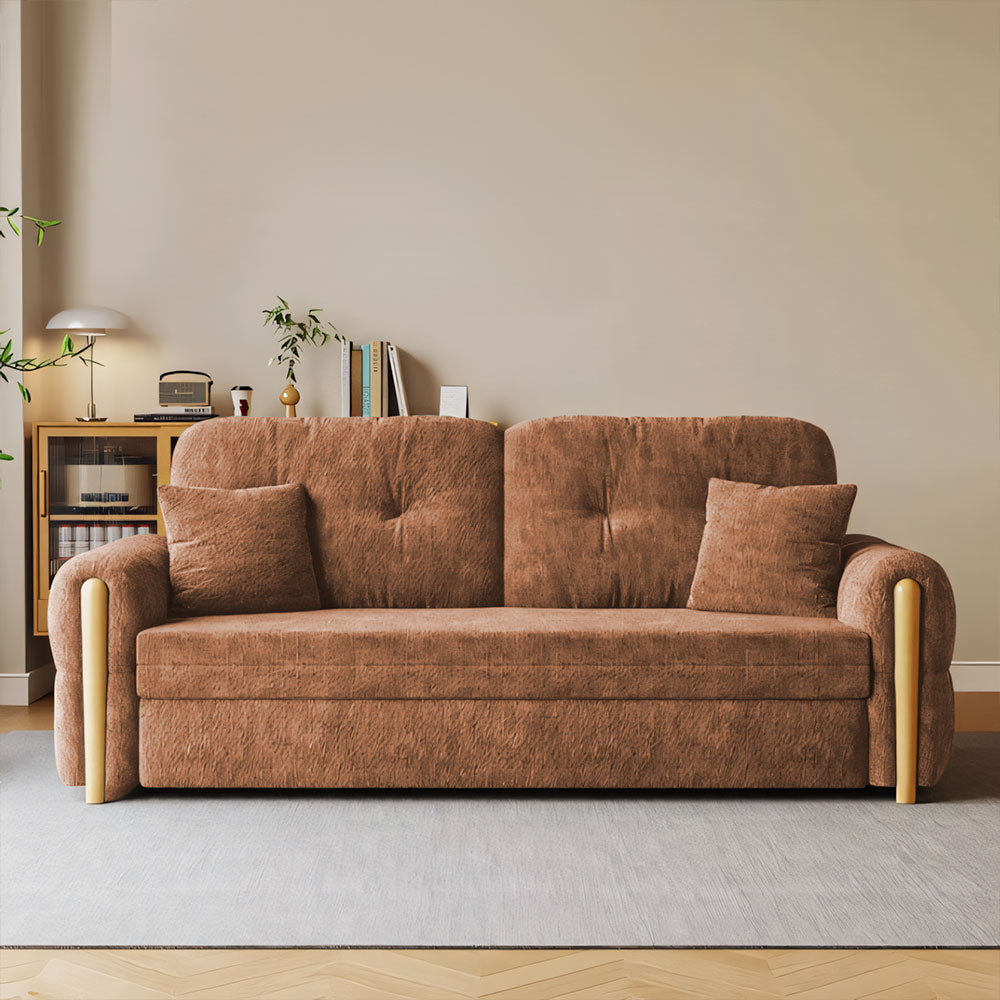 Modern Smart Sofa Bed with Built-in Electric Lift Coffee Table and Storage