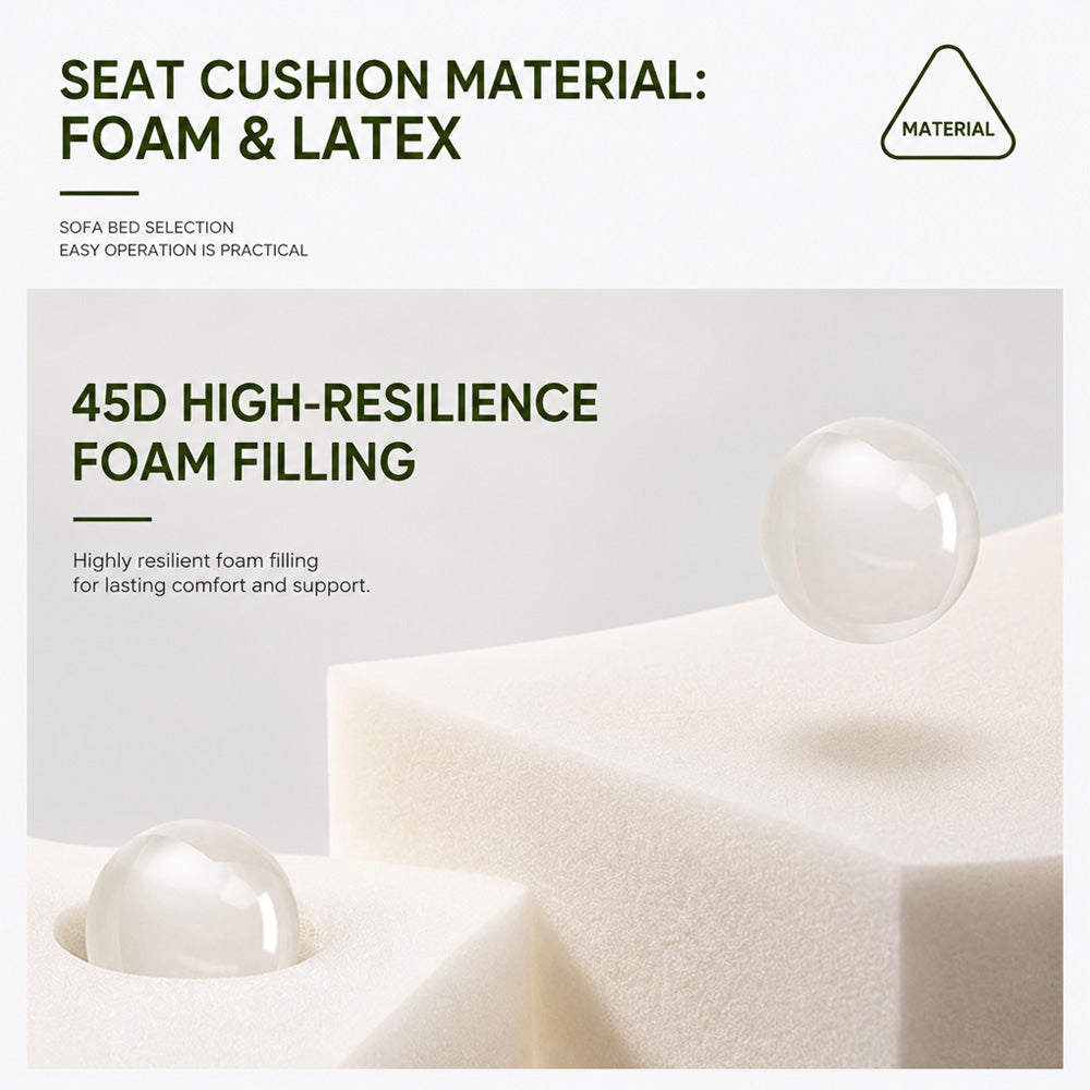 Modern Chenille Sofa Bed Convertible Couch with Storage Pockets