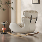 Load image into Gallery viewer, Modern High-Back Rocking Lounge Chair with Striped Upholstery
