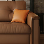 Load image into Gallery viewer, Modern Brown Faux Leather Sofa Bed with Storage Convertible Sleeper Couch
