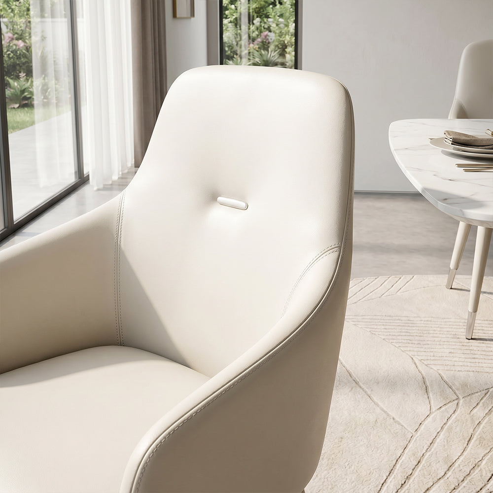 Stain Resistant Faux Leather Dual Color Modern Accent Dining Chair 1 Piece