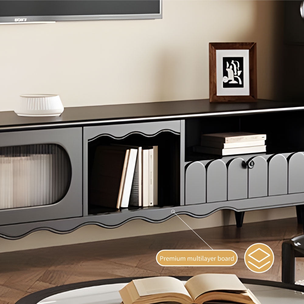Walnut TV Stand Cabinet with Elegant Design and Spacious Storage Solutions