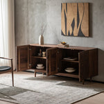 Load image into Gallery viewer, Modern Walnut-Tone Sideboard Minimalist Wooden Storage Cabinet
